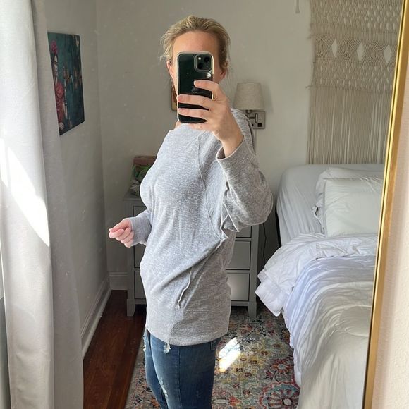 Free People Get Together Gray Long Sleeve Shirt Size Medium - Picture 3 of 7